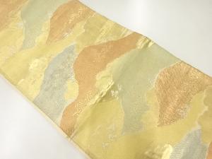 アンティーク　山並に樹木模様織出し袋帯（材料）